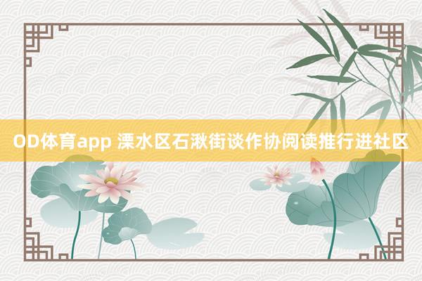 OD体育app 溧水区石湫街谈作协阅读推行进社区