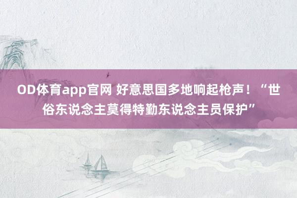 OD体育app官网 好意思国多地响起枪声！“世俗东说念主莫得特勤东说念主员保护”