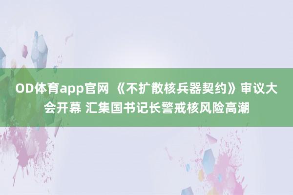 OD体育app官网 《不扩散核兵器契约》审议大会开幕 汇集国书记长警戒核风险高潮