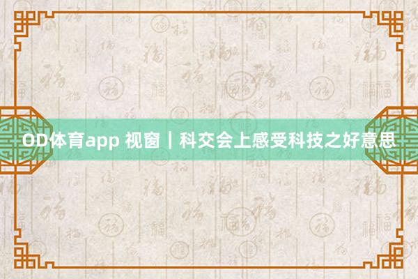 OD体育app 视窗｜科交会上感受科技之好意思