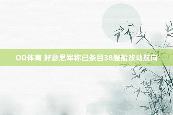 OD体育 好意思军称已条目38艘船改动航向