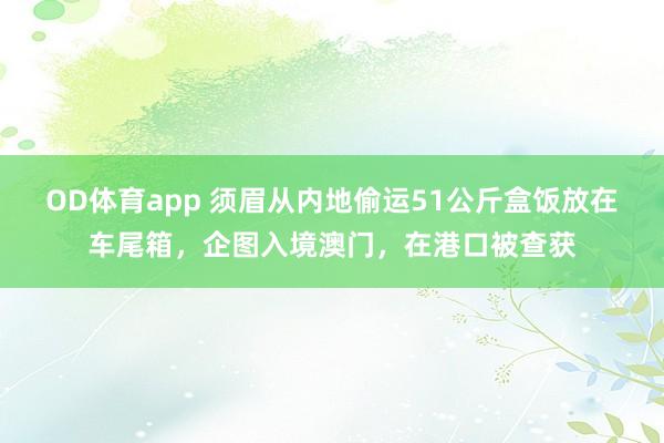 OD体育app 须眉从内地偷运51公斤盒饭放在车尾箱，企图入境澳门，在港口被查获