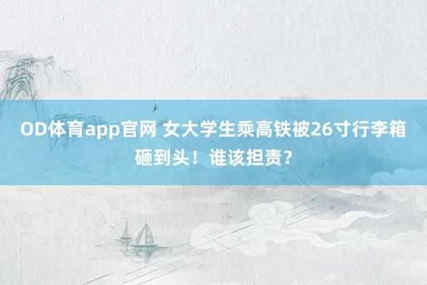 OD体育app官网 女大学生乘高铁被26寸行李箱砸到头！谁该担责？