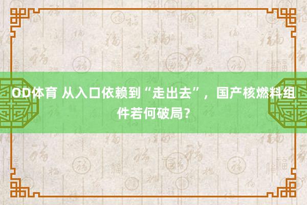 OD体育 从入口依赖到“走出去”，国产核燃料组件若何破局？