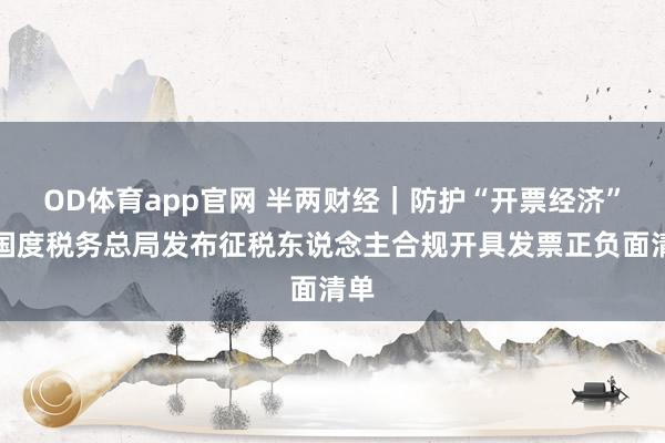 OD体育app官网 半两财经｜防护“开票经济”，国度税务总局发布征税东说念主合规开具发票正负面清单