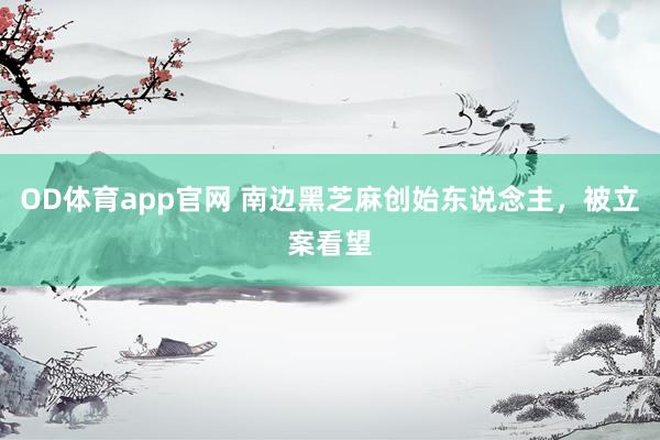 OD体育app官网 南边黑芝麻创始东说念主，被立案看望