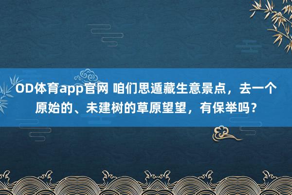 OD体育app官网 咱们思遁藏生意景点，去一个原始的、未建树的草原望望，有保举吗？