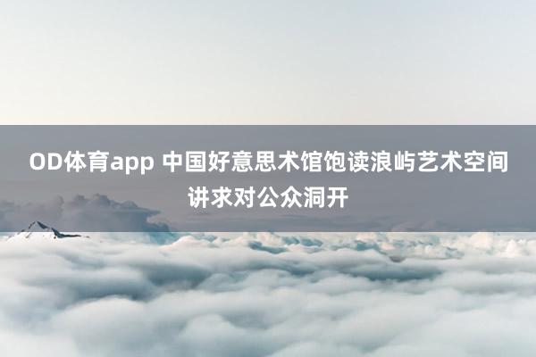 OD体育app 中国好意思术馆饱读浪屿艺术空间讲求对公众洞开